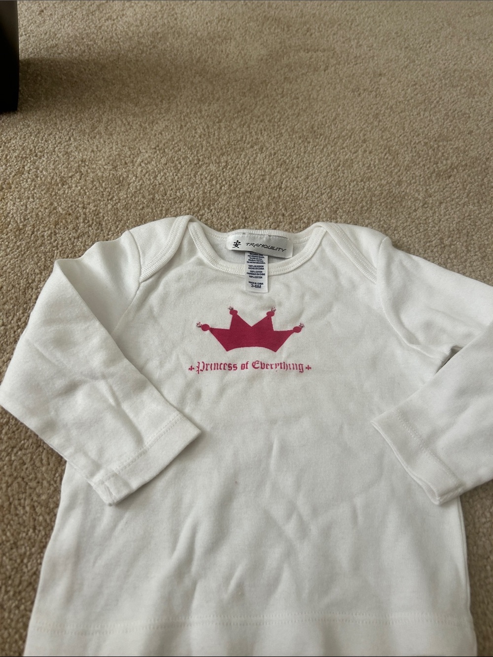 Tranquility Clothing White Long Sleeve Shirt with Pink Crown Graphic